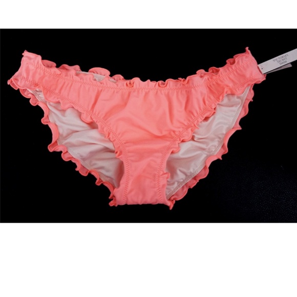 Victoria's Secret The Ruffle Cheeky Neon Nectar Ruched Swim Bikini Bottom XS - Picture 2 of 2
